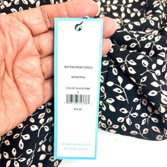 Draper James RSVP Black/Pink Floral Women's Dress - Picture 7 of 13